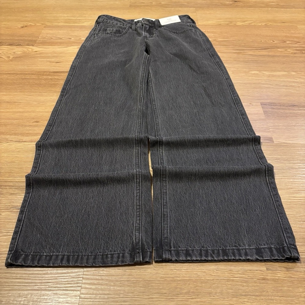 NWT Hollister Low Rise Baggy Jeans Women's 000s (Fits 26x29) Black Denim Relaxed